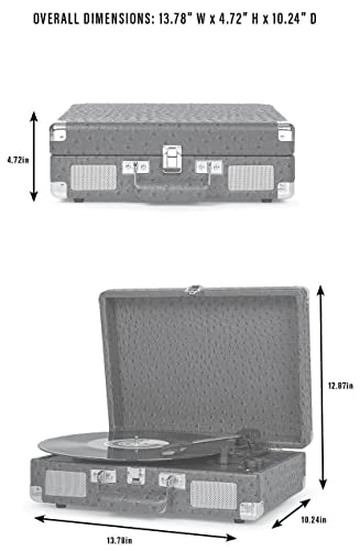 Crosley CR8005F-MT Cruiser Plus Vintage 3-Speed Bluetooth in/Out Suitcase Vinyl Record Player Turntable, Mint