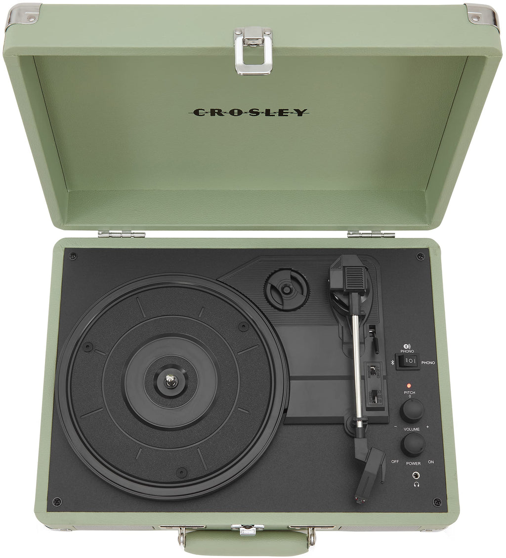 Crosley CR8005F-MT Cruiser Plus Vintage 3-Speed Bluetooth in/Out Suitcase Vinyl Record Player Turntable, Mint
